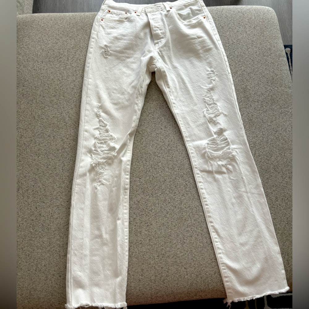 Levi’s 501 Original High Rise Straight Leg Women's Denim Jean White